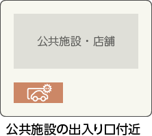 公共施設の出入り口付近